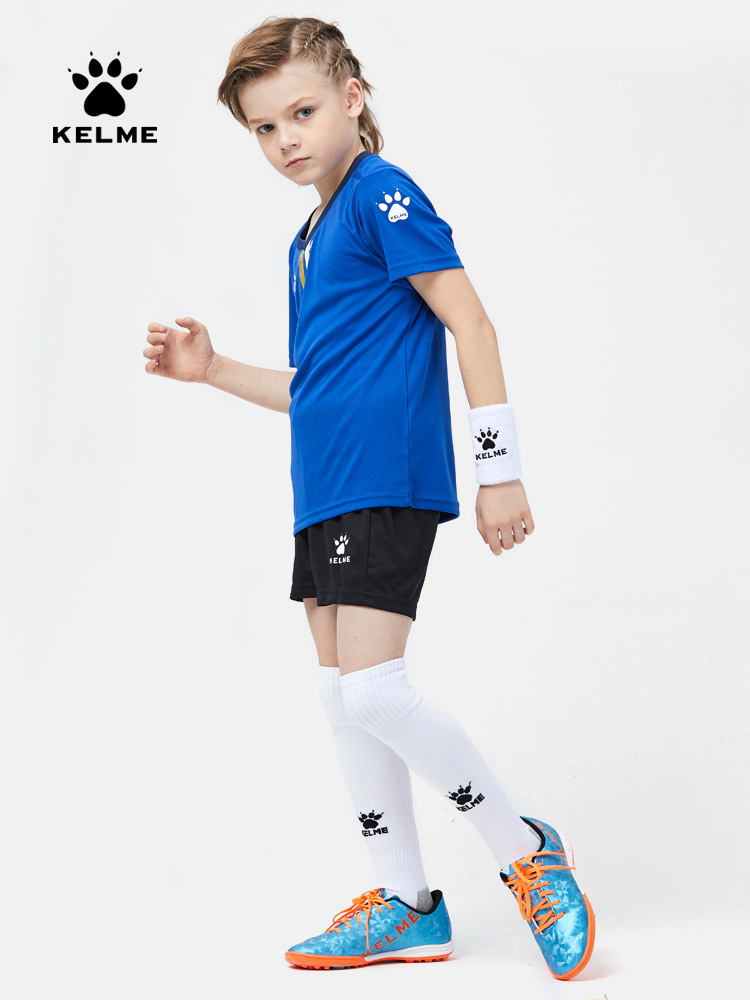 KELME KIDS正品儿童足球服套装男女短袖比赛训练队服定制球衣男童3893047