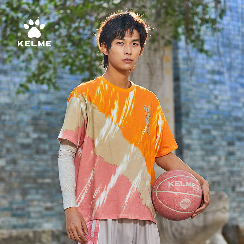 卡尔美t恤男2020新款中国风印花短袖宽松纯棉半袖篮球文化衫TX60225003
