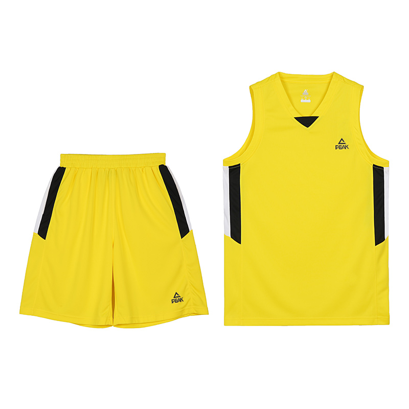 匹克PEAK男子篮球短套装透气比赛篮球服队服F702211-闪耀黄-大红-光谱蓝-黑色-大白