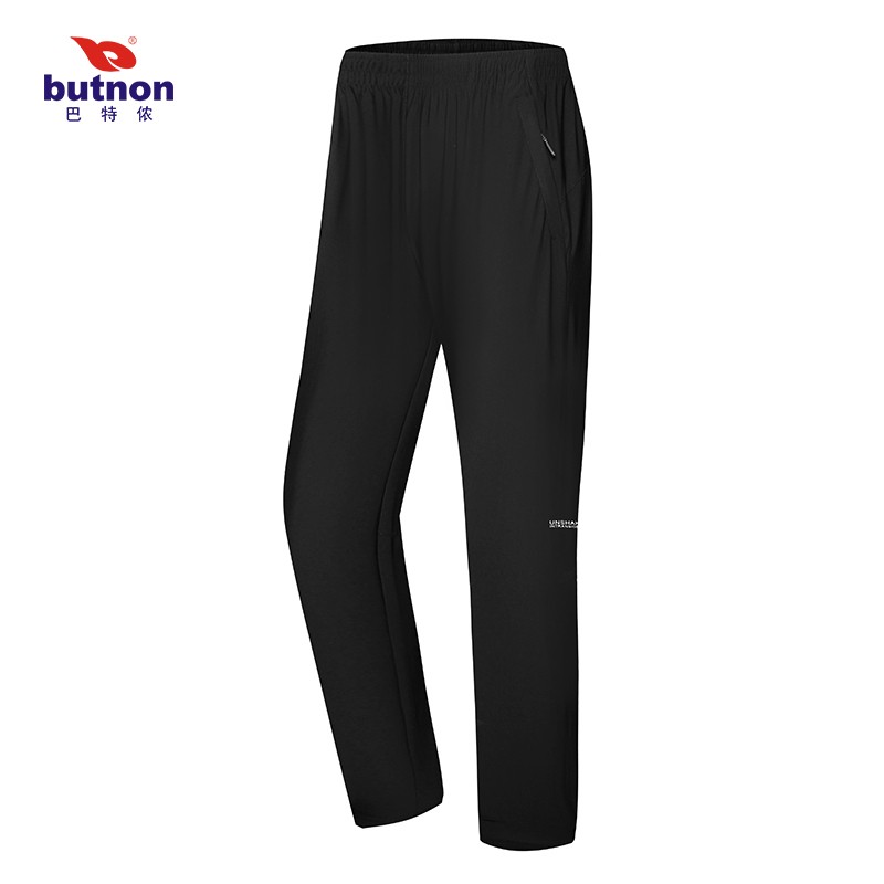 巴特侬butnon男女士透气运动长裤高弹锦纶布排汗散热W1232、M1231-黑色