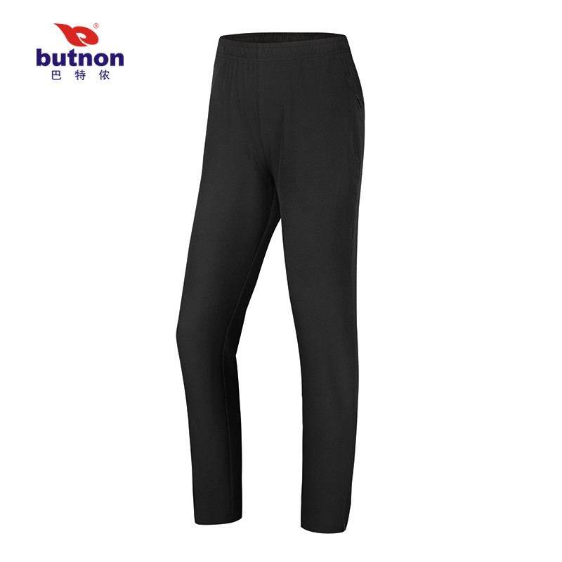 巴特侬男女运动裤春夏新款休闲直筒长裤薄休闲男女裤 W0208、M0207-黑色