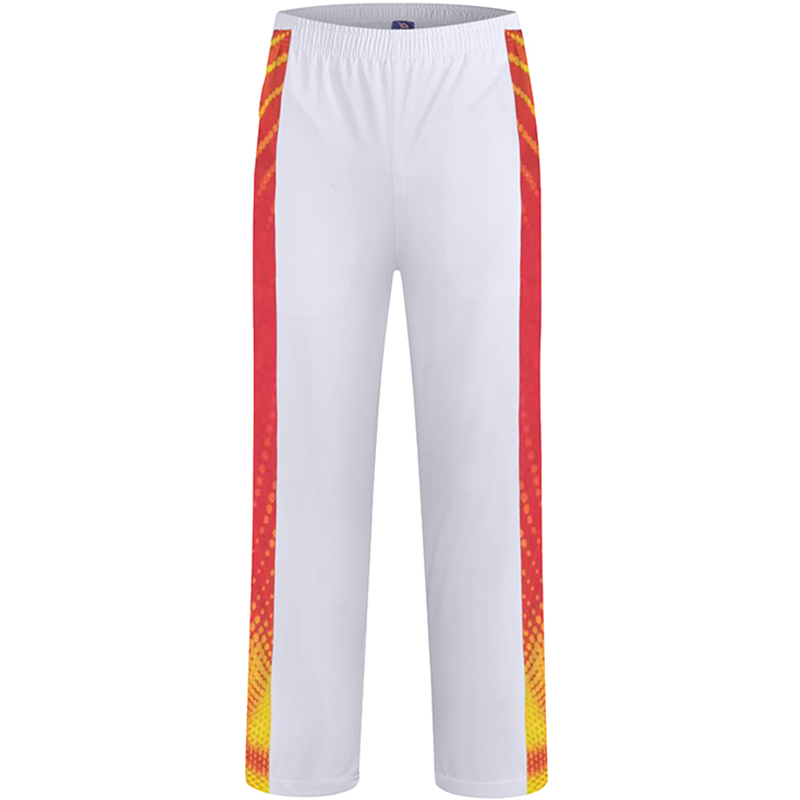 巴特侬运动裤男女白色条杠双层春夏新款运动长裤直筒梭织团体裤 M0201、W0202-白/彩蓝-白/红色