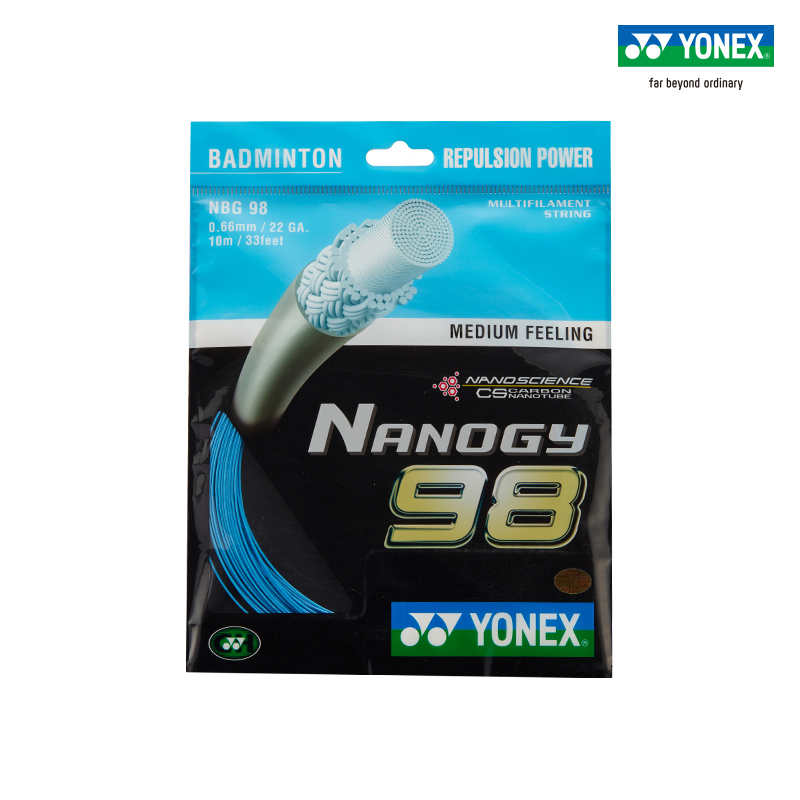 YONEX/尤尼克斯羽毛球拍线 羽拍线 球线 高弹性yy NBG98CH-蓝色-银灰-宇宙金-黄
