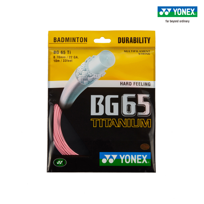YONEX/尤尼克斯球拍线 羽毛球线 耐久型yy BG65TICH-红色-蓝色-黑色-白色-粉红