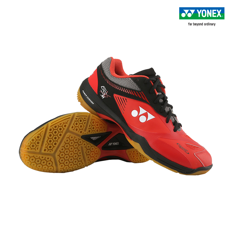 YONEX/尤尼克斯羽毛球鞋男款柔软舒适运动鞋yy SHB65X2MEX-红/黑