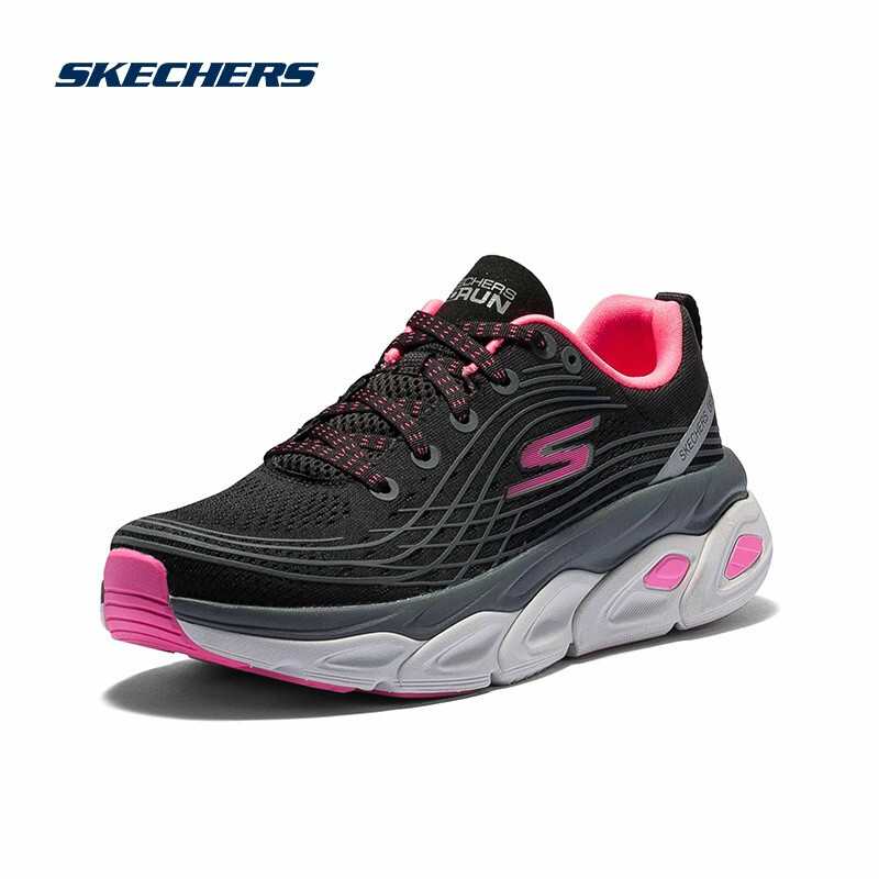 斯凯奇Skechers 女子款减震轻便透气休闲运动跑鞋 17691-BKHP-WMLT