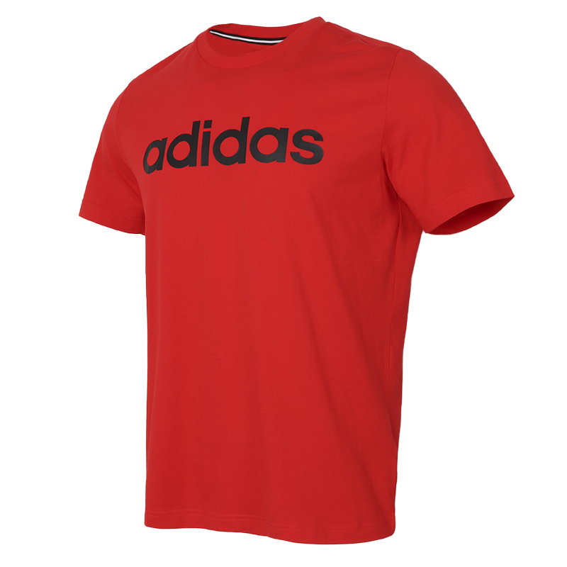 阿迪达斯 短袖男装2021春季新款运动服半袖纯棉红色跑步T恤 GP4888