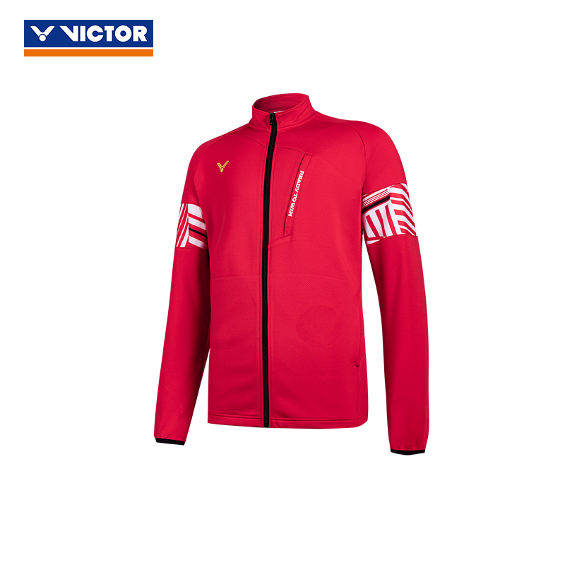 VICTOR胜利羽毛球服威克多男女秋冬外套长袖上衣 J-10601-丹麦红