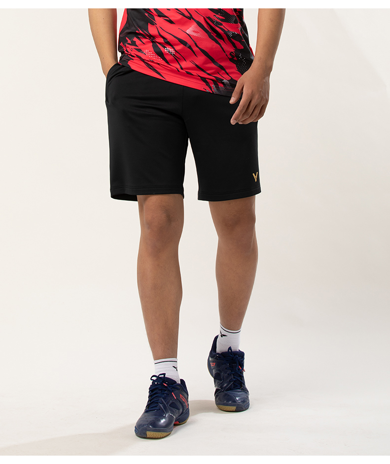 VICTOR/威克多羽毛球服大赛系列针织运动短裤 R-10200-黑色-白色