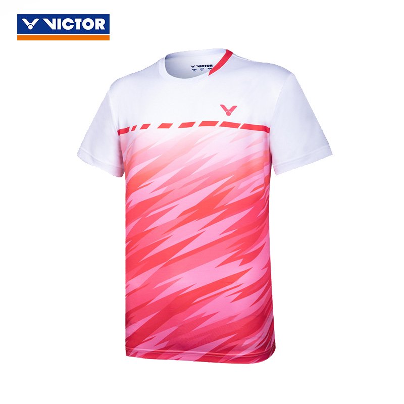 victor胜利羽毛球服威克多男女款运动T恤短袖比赛系列 T-10008、T-10008-深群青-黑色-白色-柠檬冰沙黄