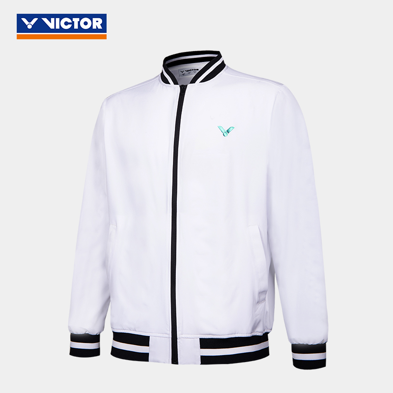 VICTOR胜利羽毛球服威克多男女春夏外套梭织长袖上衣 T-10603-白色-黑色