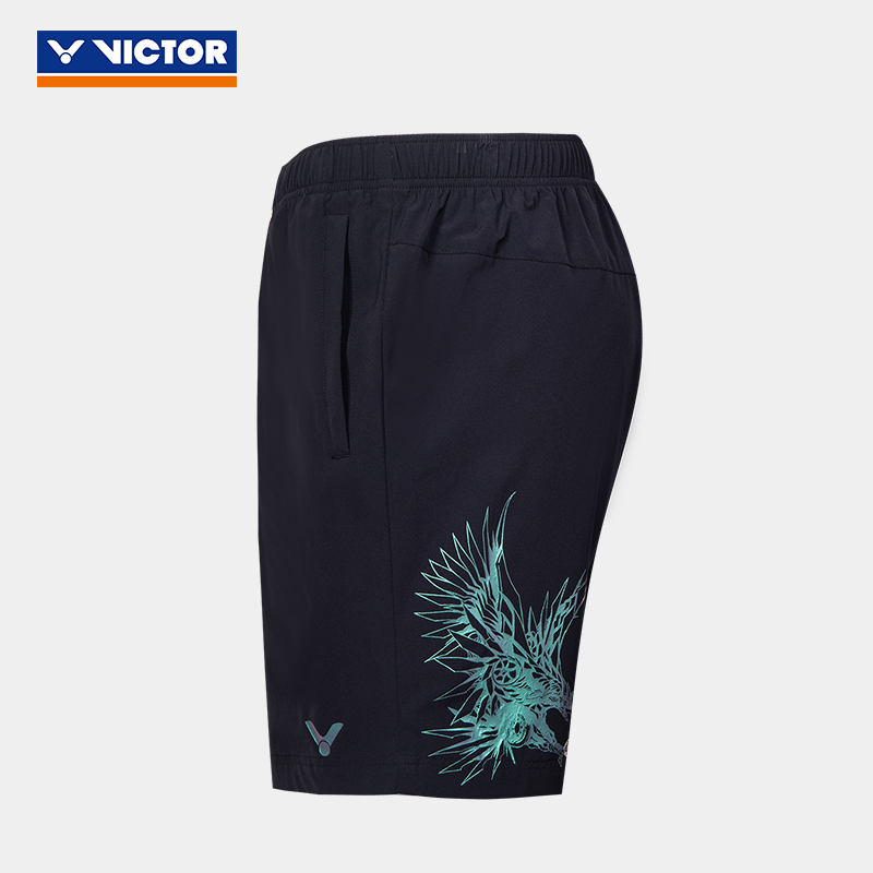 victor胜利羽毛球短裤男款女威克多速干运动跑步裤 R-10203-黑色