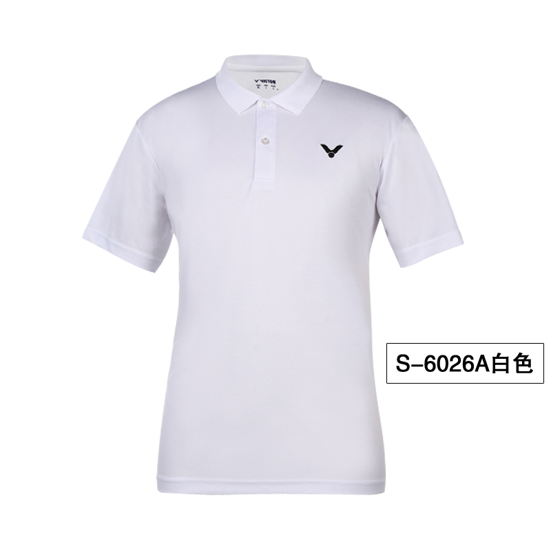 victor胜利羽毛球服 维克多男女款运动T恤短袖上衣POLO衫 S-6026、S-6126-夏威夷蓝-鲜红-明黄-白色-黑色