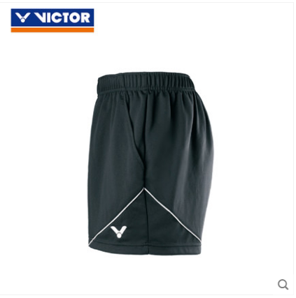 威克多VICTOR 胜利羽毛球短裤 针织运动短裤 中性  R-70208-黑色-铁灰-白色
