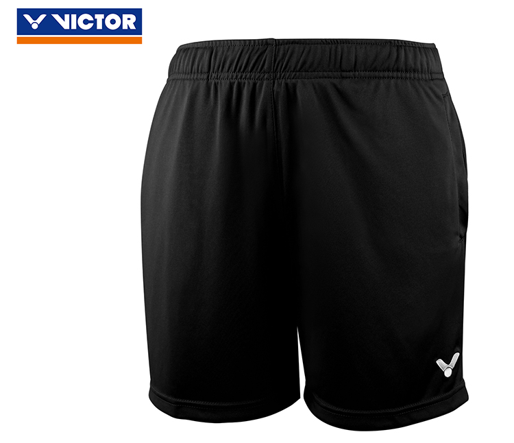 victor胜利羽毛球中性款运动短裤夏季薄款透气宽松 R-6299-黑色-橘红-夏威夷蓝