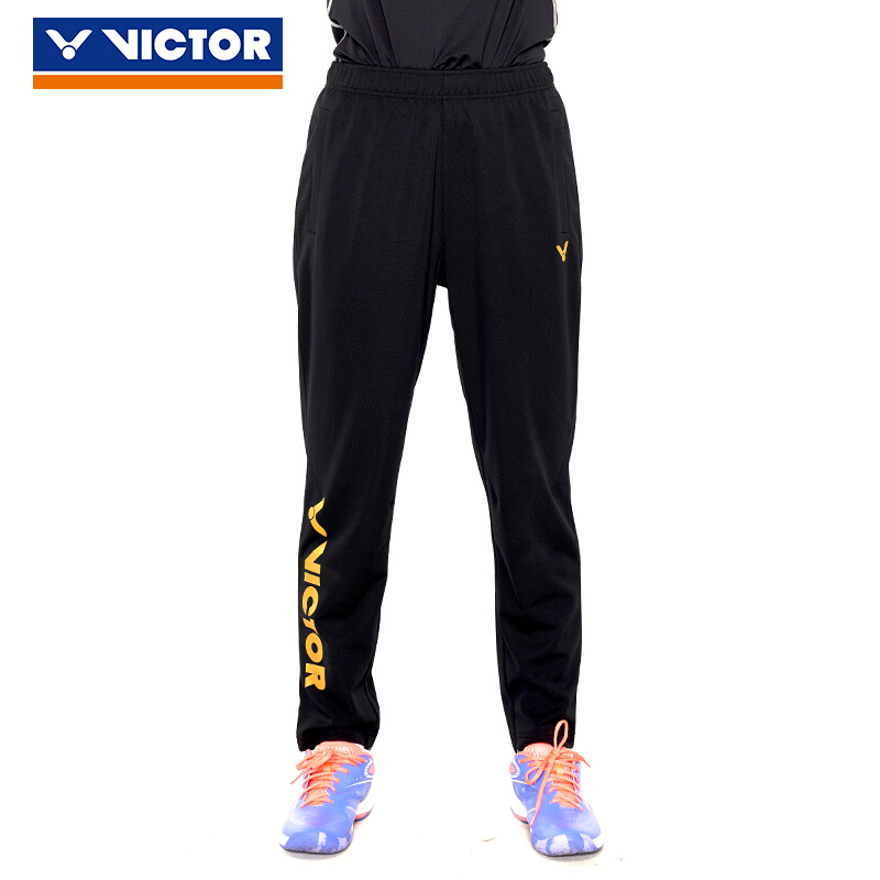 维克多victor羽毛球服胜利夏季运动跑步服梭织单层长裤子中性 P-90806-黑色