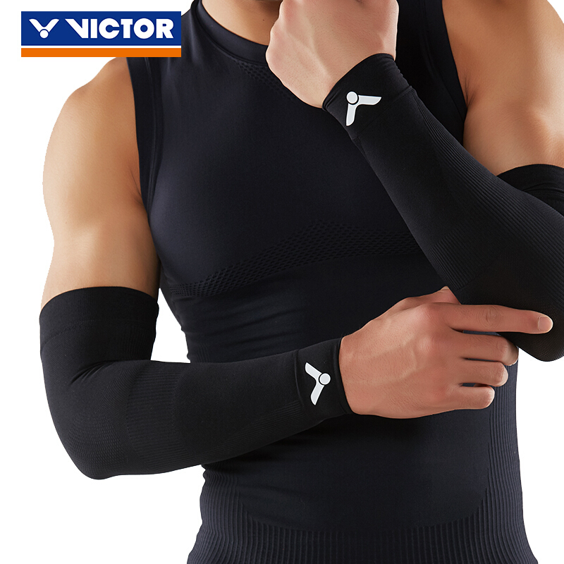 威克多victor压缩袖套 胜利专业羽网球户外运动护具装备 SP308-黑色