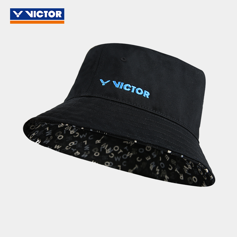 VICTOR威克多胜利羽毛球运动遮阳鸭舌烫金印花渔夫帽新品 VC-216-黑色