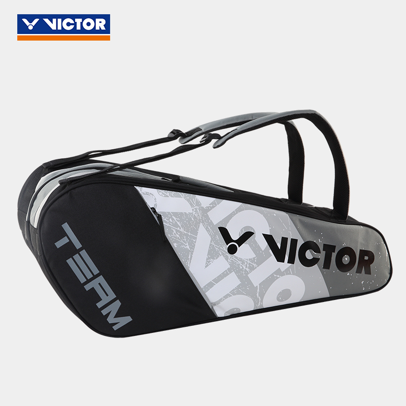 victor胜利羽毛球拍包网球包 威克多大容量6支装训练包 BR6215-铁灰-珠宝蓝-酱红