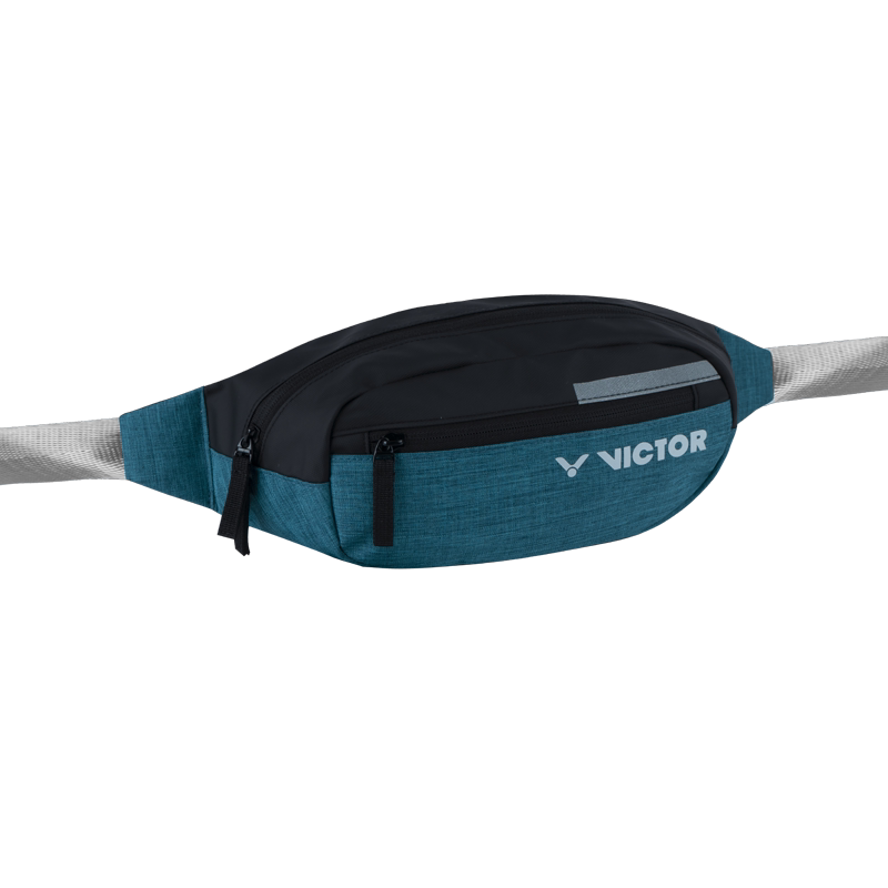 2020新款维克多victor便携挎包胜利单肩时尚运动收纳袋腰包 BG3913-中灰-森绿蓝