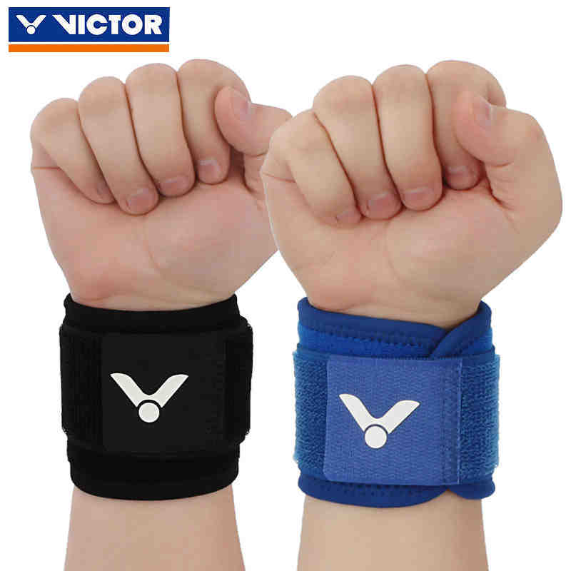 VICTOR胜利加压型缠绕护腕束带羽毛球运动健身护具 SP151-黑色-蓝色