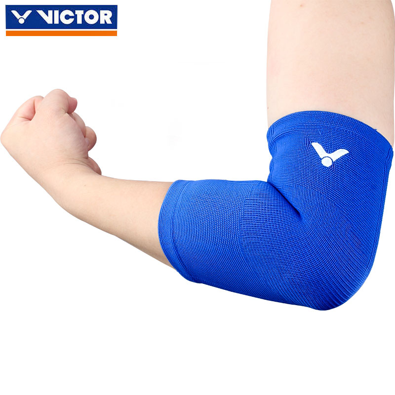 VICTOR胜利运动护肘羽毛球篮球网球弹性透气保暖护具 SP161-黑色-蓝色