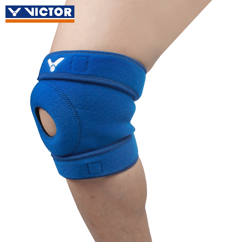威克多VICTOR胜利加压型膝关节束带 护膝 羽毛球专业护具 SP182-黑色-蓝色