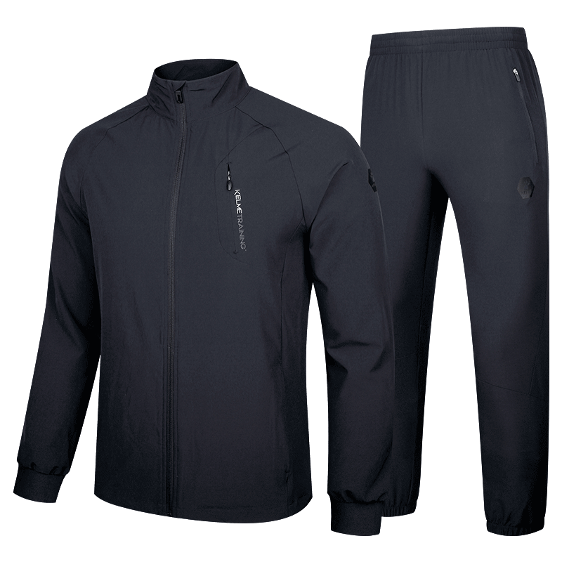 KELME卡尔美运动套装训练跑步透气春秋休闲长裤外套3881212 黑色、藏青色