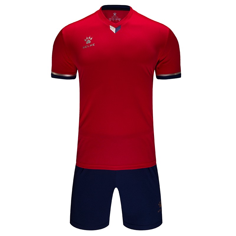 KELME卡尔美足球服套装男比赛训练短袖球衣3891048　白色、果绿、彩蓝色 、红色