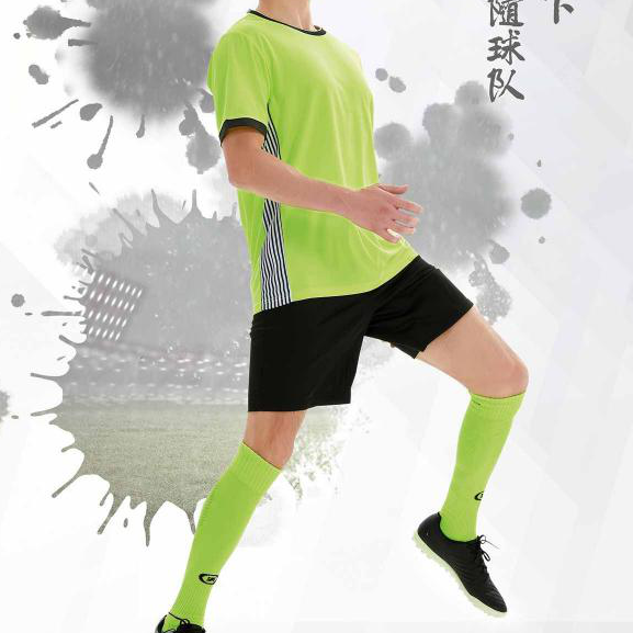 中健足球服男套装 21403-白色-黑色-大红-荧光绿