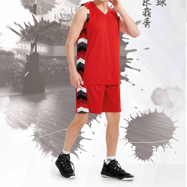中健篮球服套装 B21503-白色-黑色-大红-彩蓝