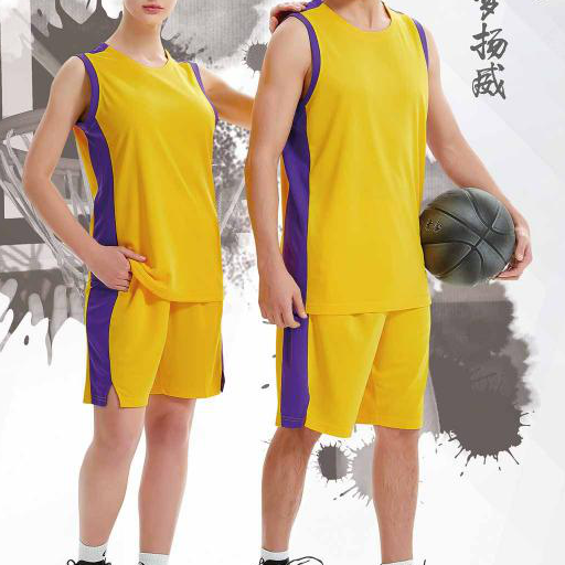 中健篮球服儿童套装 B21509-白色-正天蓝-黑色-大红-黄色