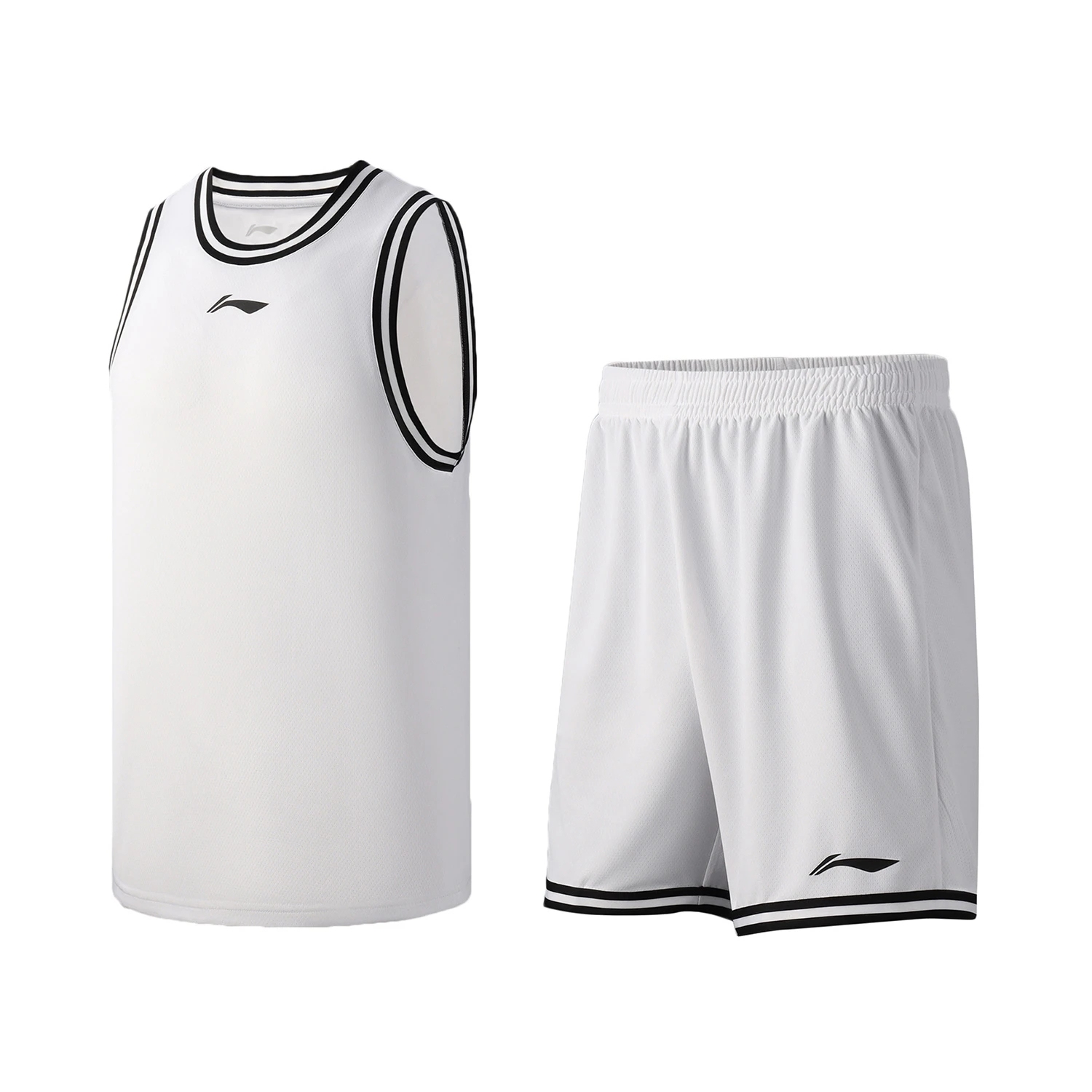 LI-NING 李宁 篮球系列 标准白黑白织带 男 比赛套装 C AATS003-4