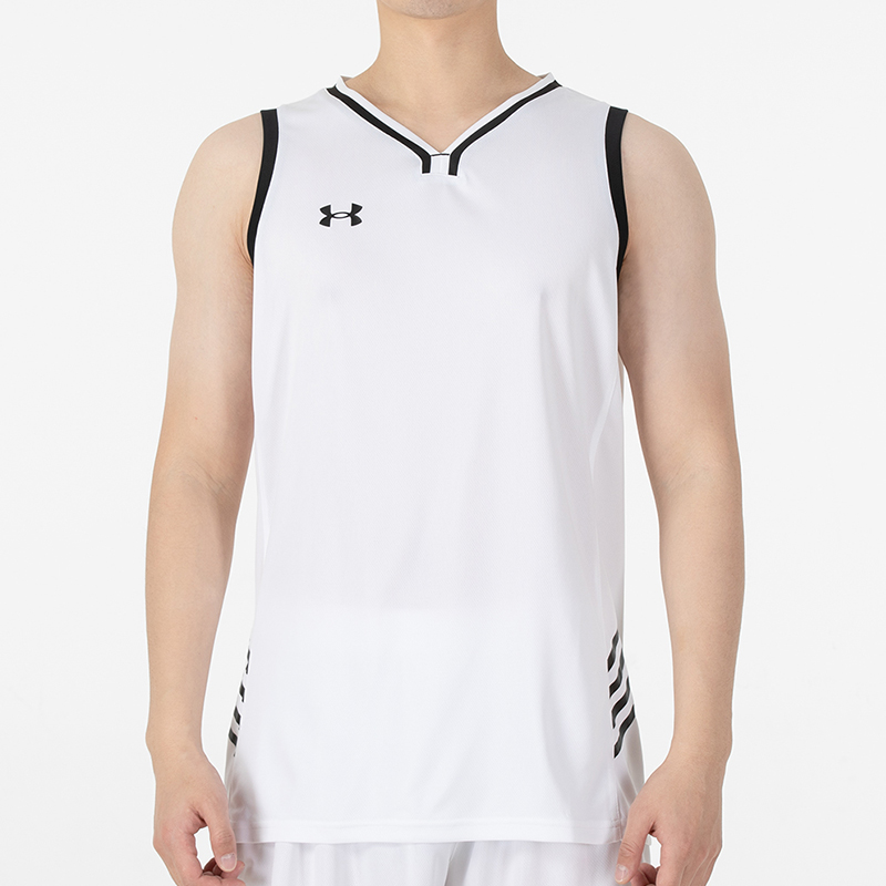 UA安德玛 白色无袖背心男装2021新款运动服篮球训练休闲T恤 白色 21500104-100