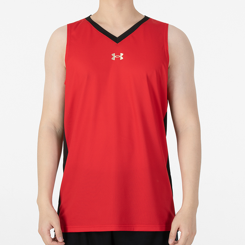 UA安德玛 无袖背心男夏季新款运动篮球训练T恤 红色 21500107-600