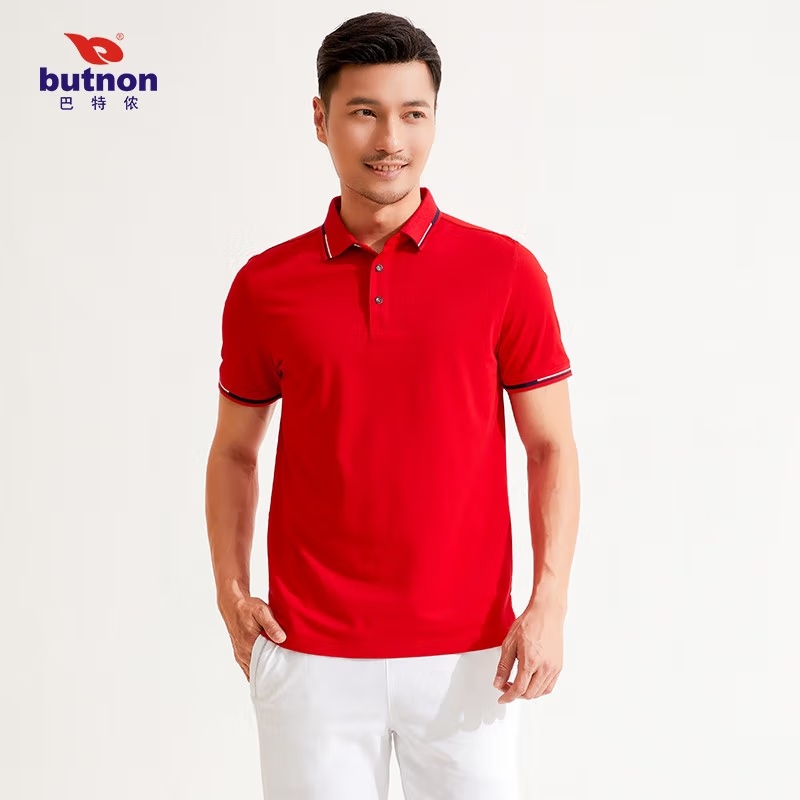 巴特侬（butnon） 运动t恤男2022夏季新款polo衫半袖短袖休闲运动服M2103 白色 红色 风尚蓝 藏蓝